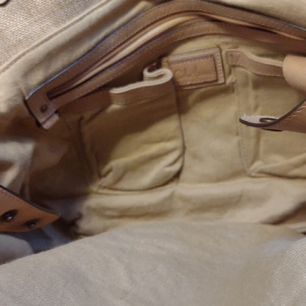 Cole Haan Beige Woven-Front Satchel - Picture 9 of 9
